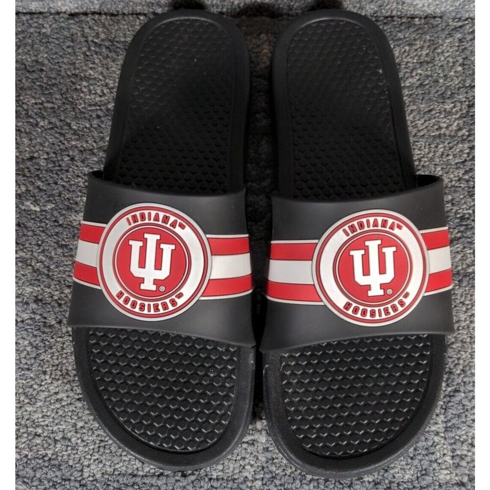 IU Indiana Hoosiers Legacy Sport Men Slides Black Casual‎ Summer Vacation 11-12